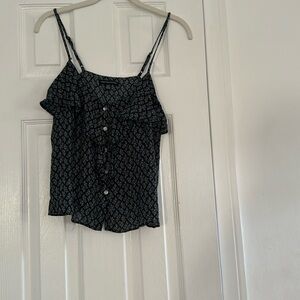 Cute spaghetti strap, tank top with ruffles size extra small